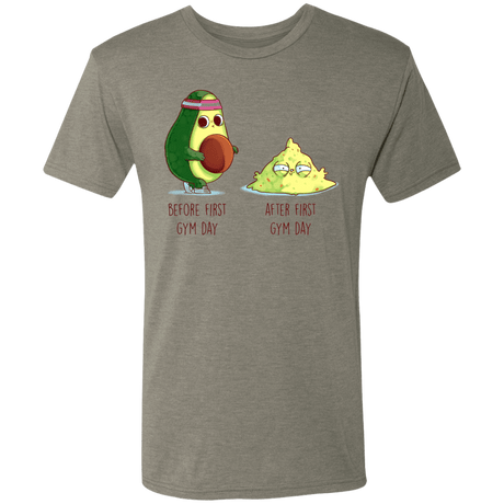 T-Shirts Venetian Grey / S First Gym Day Avocado Men's Triblend T-Shirt