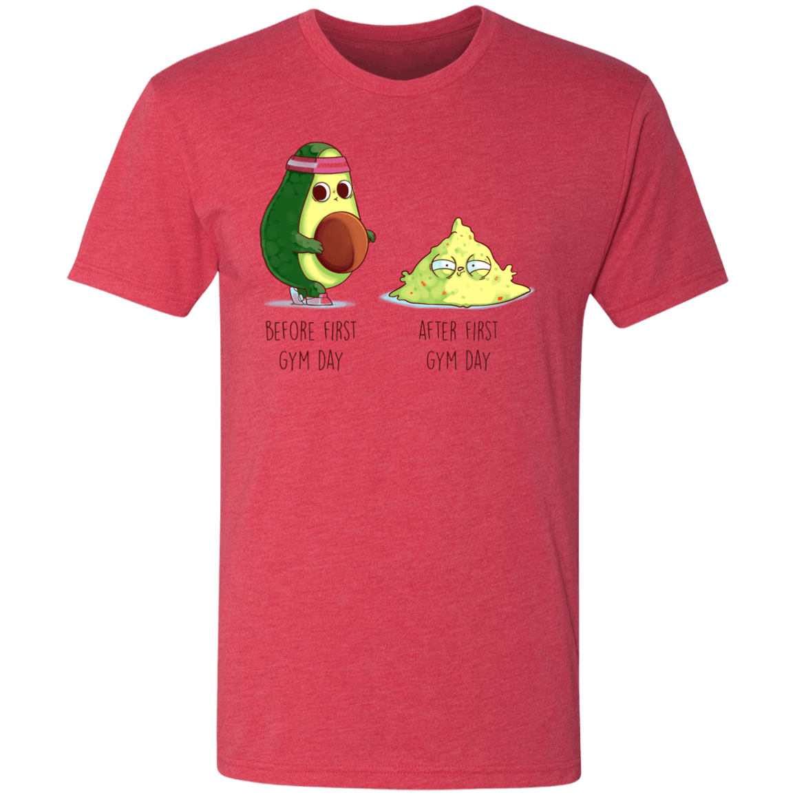 T-Shirts Vintage Red / S First Gym Day Avocado Men's Triblend T-Shirt