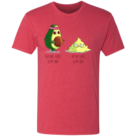 T-Shirts Vintage Red / S First Gym Day Avocado Men's Triblend T-Shirt