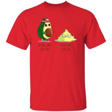 T-Shirts Red / S First Gym Day Avocado T-Shirt
