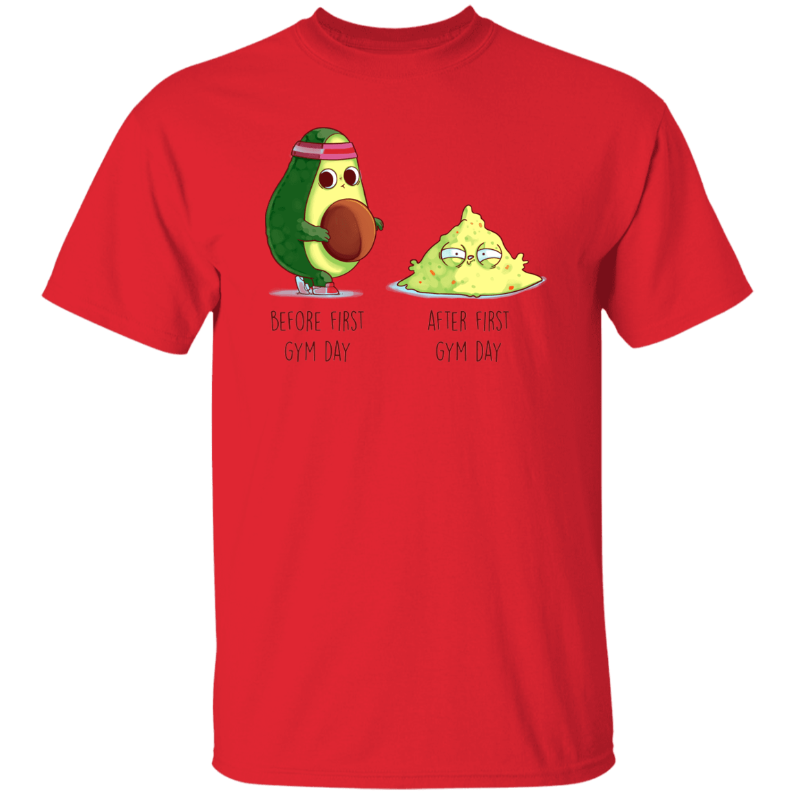 T-Shirts Red / S First Gym Day Avocado T-Shirt