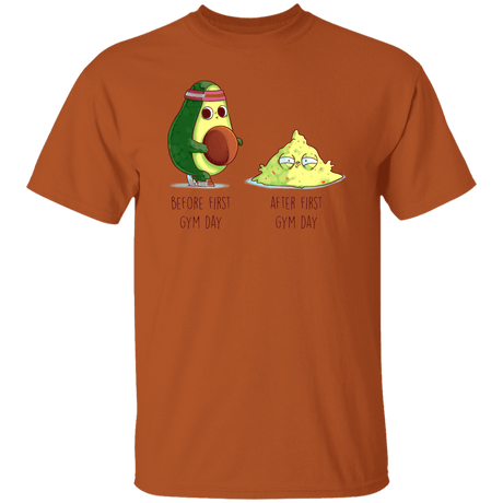 T-Shirts Texas Orange / S First Gym Day Avocado T-Shirt