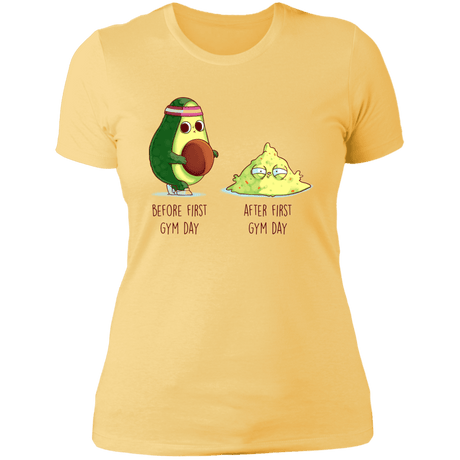 T-Shirts Banana Cream/ / S First Gym Day Avocado Women's Premium T-Shirt