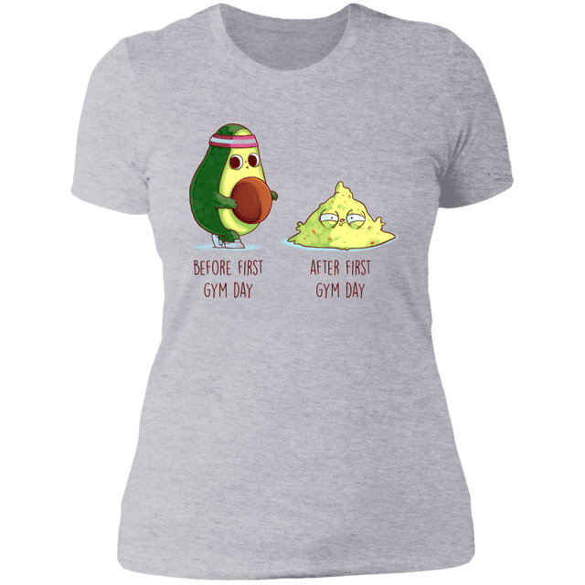 T-Shirts Heather Grey / S First Gym Day Avocado Women's Premium T-Shirt