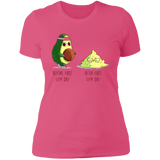 T-Shirts Hot Pink / S First Gym Day Avocado Women's Premium T-Shirt