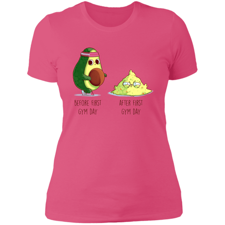 T-Shirts Hot Pink / S First Gym Day Avocado Women's Premium T-Shirt