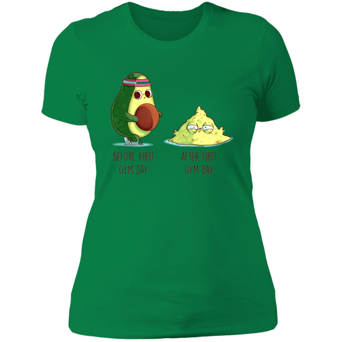 T-Shirts Kelly Green / S First Gym Day Avocado Women's Premium T-Shirt