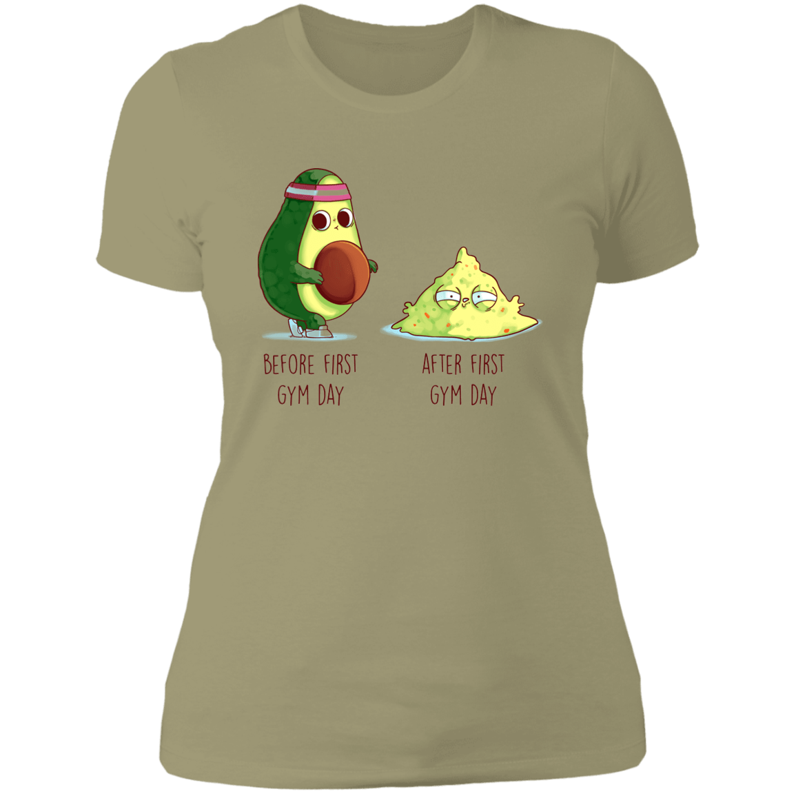 T-Shirts Light Olive / S First Gym Day Avocado Women's Premium T-Shirt
