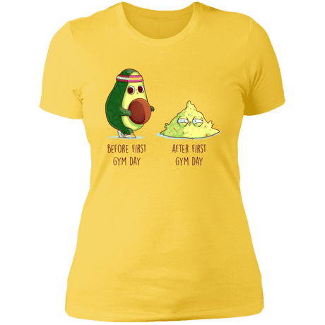 T-Shirts Vibrant Yellow / S First Gym Day Avocado Women's Premium T-Shirt
