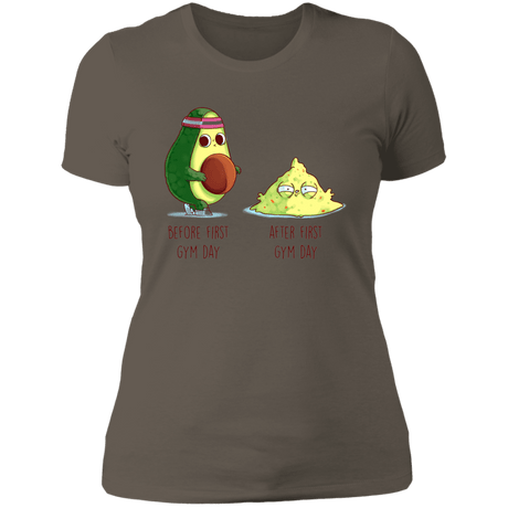 T-Shirts Warm Grey / S First Gym Day Avocado Women's Premium T-Shirt