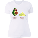 T-Shirts White / S First Gym Day Avocado Women's Premium T-Shirt