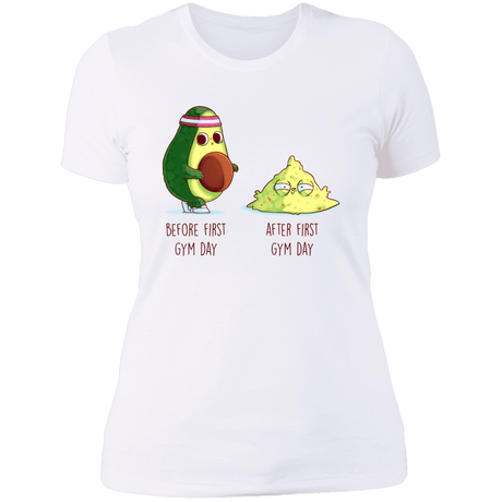 T-Shirts White / S First Gym Day Avocado Women's Premium T-Shirt