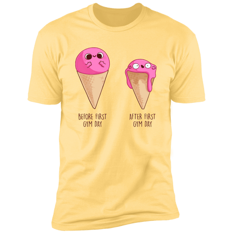 T-Shirts Banana Cream / S First Gym Day Men's Premium T-Shirt