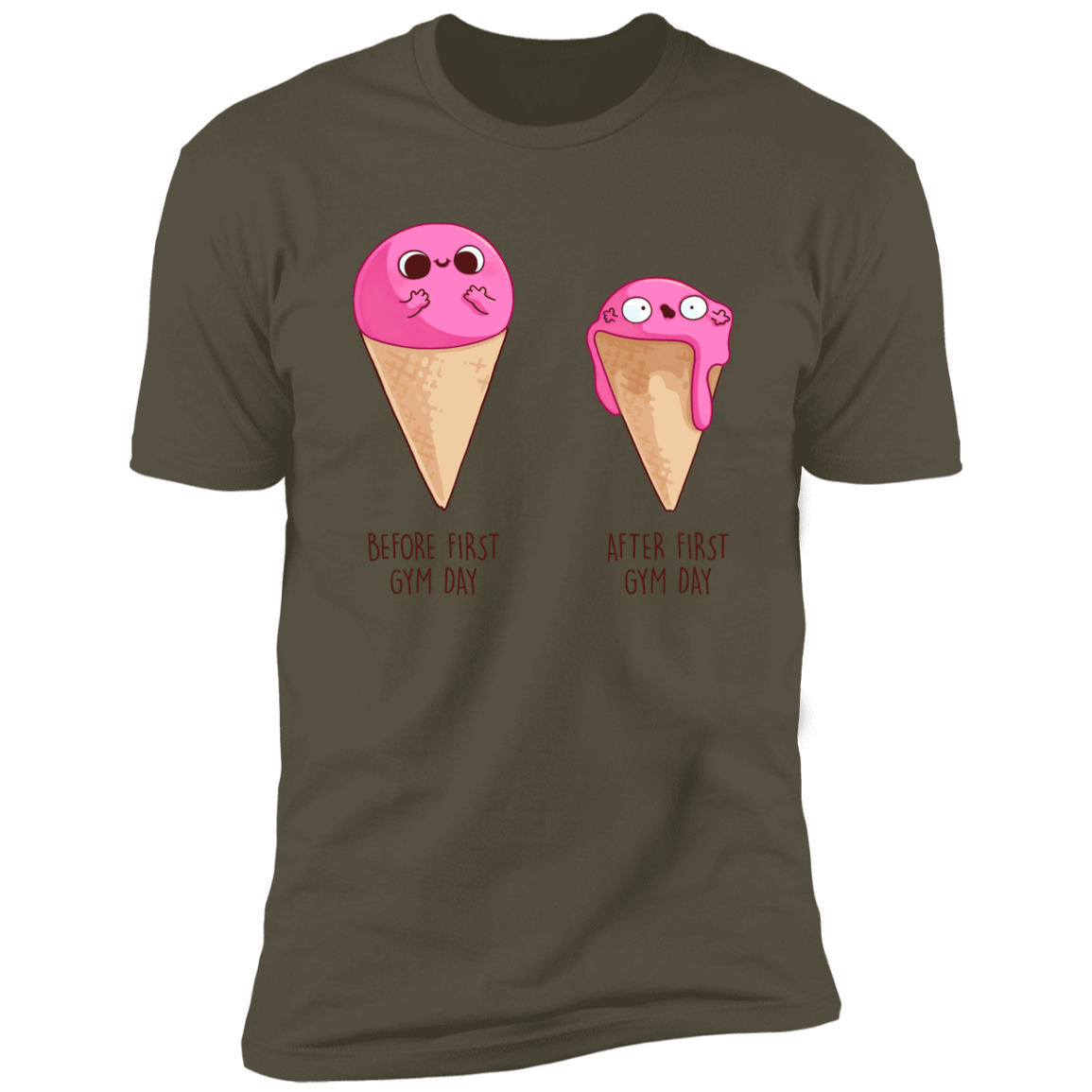 T-Shirts Military Green / S First Gym Day Men's Premium T-Shirt