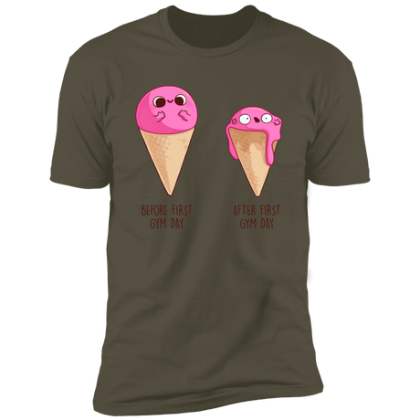 T-Shirts Military Green / S First Gym Day Men's Premium T-Shirt