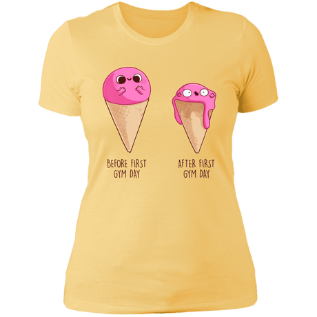 T-Shirts Banana Cream/ / S First Gym Day Women's Premium T-Shirt