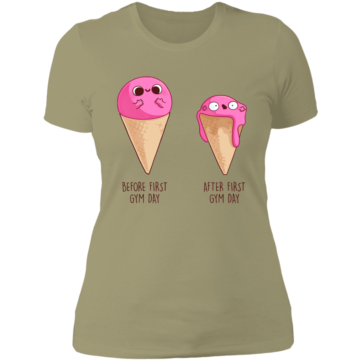 T-Shirts Light Olive / S First Gym Day Women's Premium T-Shirt