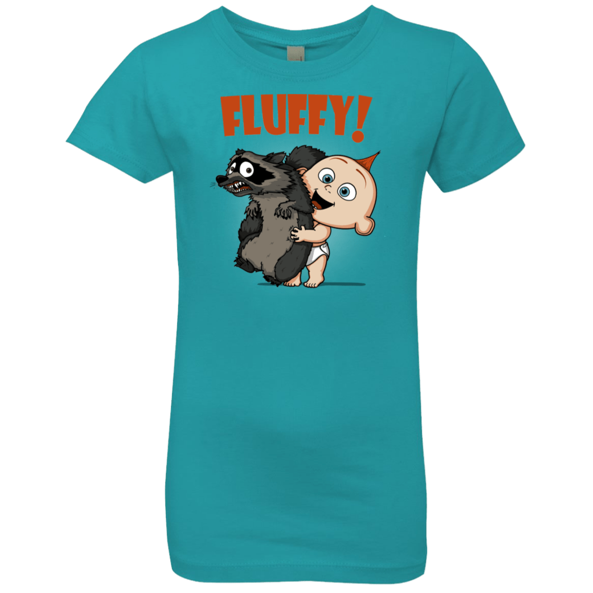 T-Shirts Tahiti Blue / YXS Fluffy Raccoon Girls Premium T-Shirt