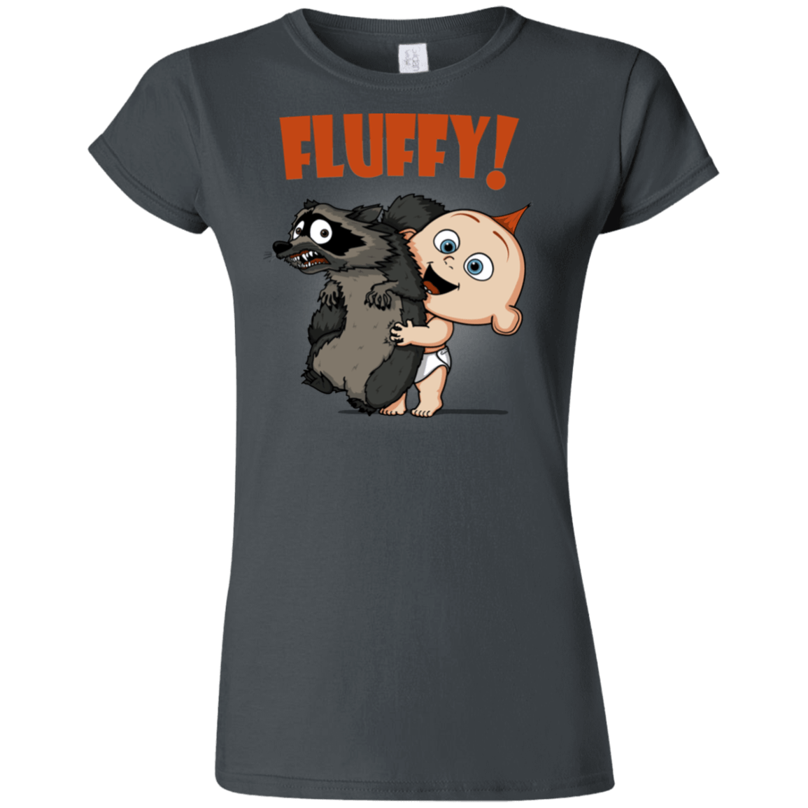 T-Shirts Charcoal / S Fluffy Raccoon Junior Slimmer-Fit T-Shirt