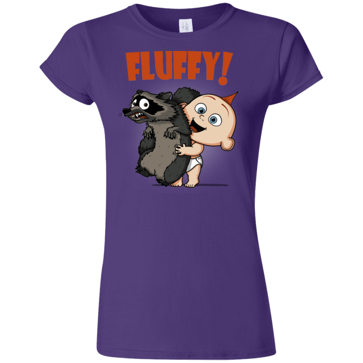 T-Shirts Purple / S Fluffy Raccoon Junior Slimmer-Fit T-Shirt