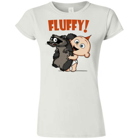 T-Shirts White / S Fluffy Raccoon Junior Slimmer-Fit T-Shirt