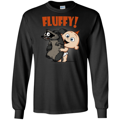 T-Shirts Black / S Fluffy Raccoon Men's Long Sleeve T-Shirt