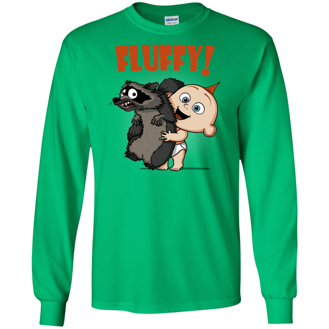 T-Shirts Irish Green / S Fluffy Raccoon Men's Long Sleeve T-Shirt