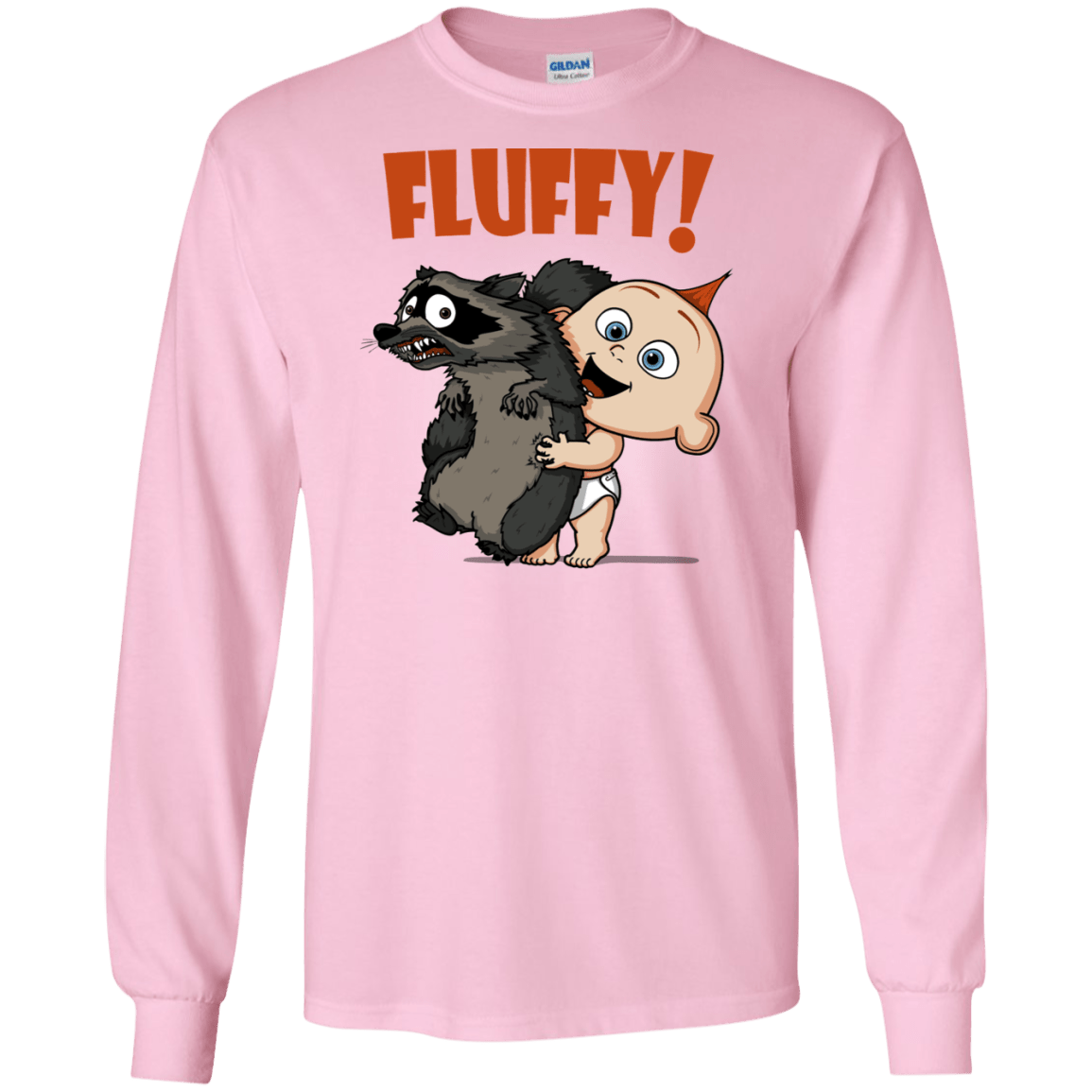 T-Shirts Light Pink / S Fluffy Raccoon Men's Long Sleeve T-Shirt