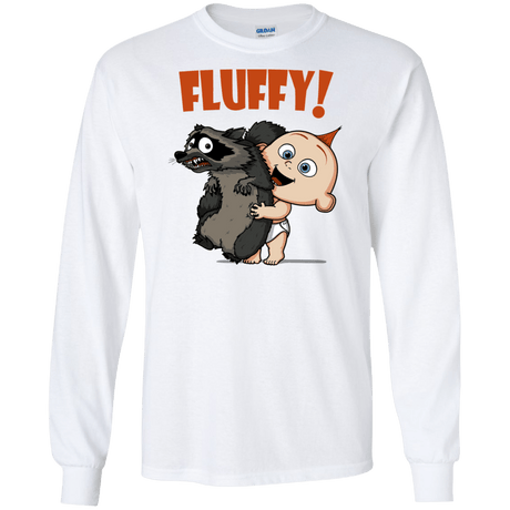 T-Shirts White / S Fluffy Raccoon Men's Long Sleeve T-Shirt