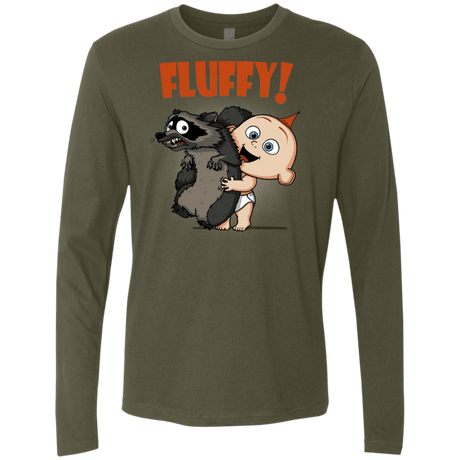 T-Shirts Military Green / S Fluffy Raccoon Men's Premium Long Sleeve