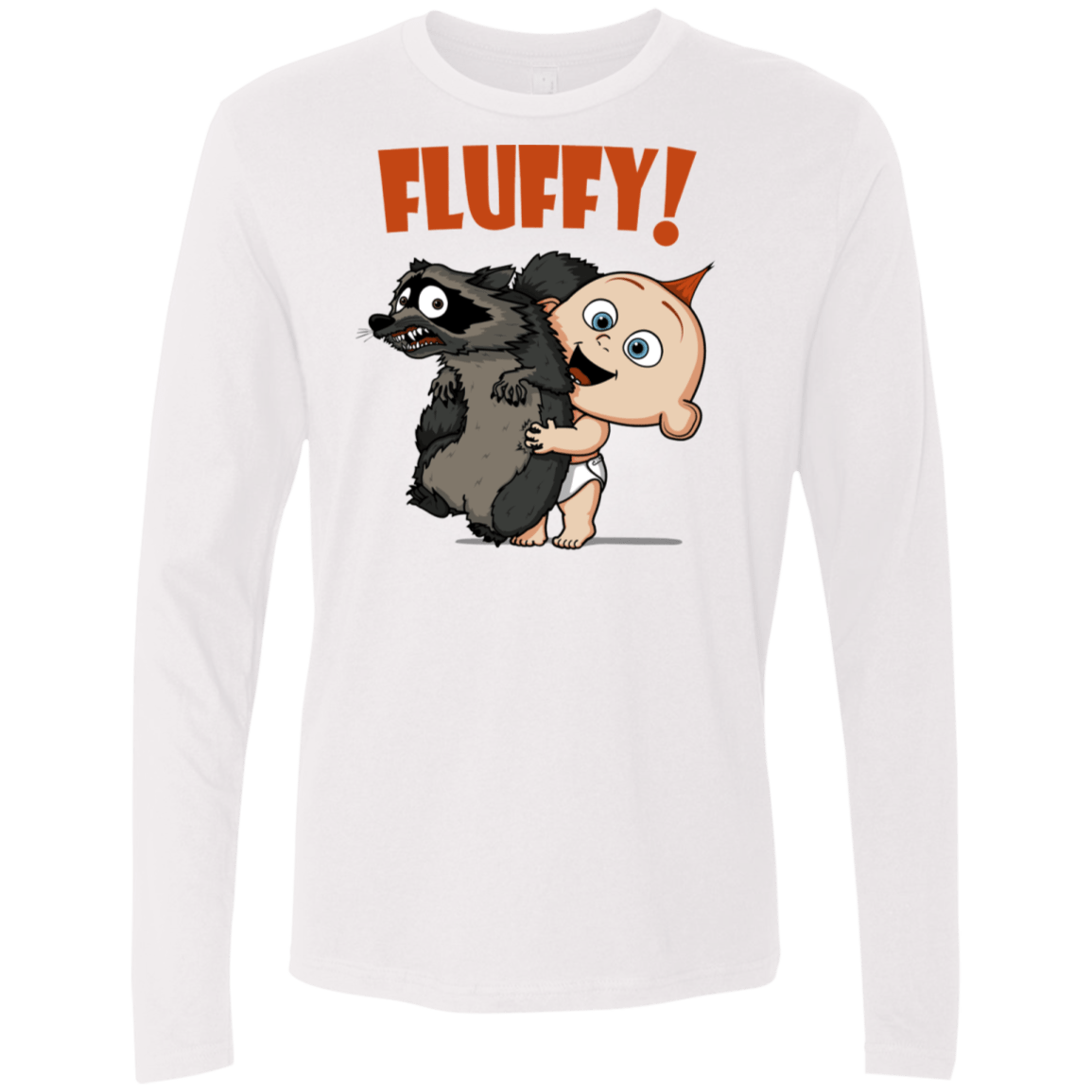 T-Shirts White / S Fluffy Raccoon Men's Premium Long Sleeve