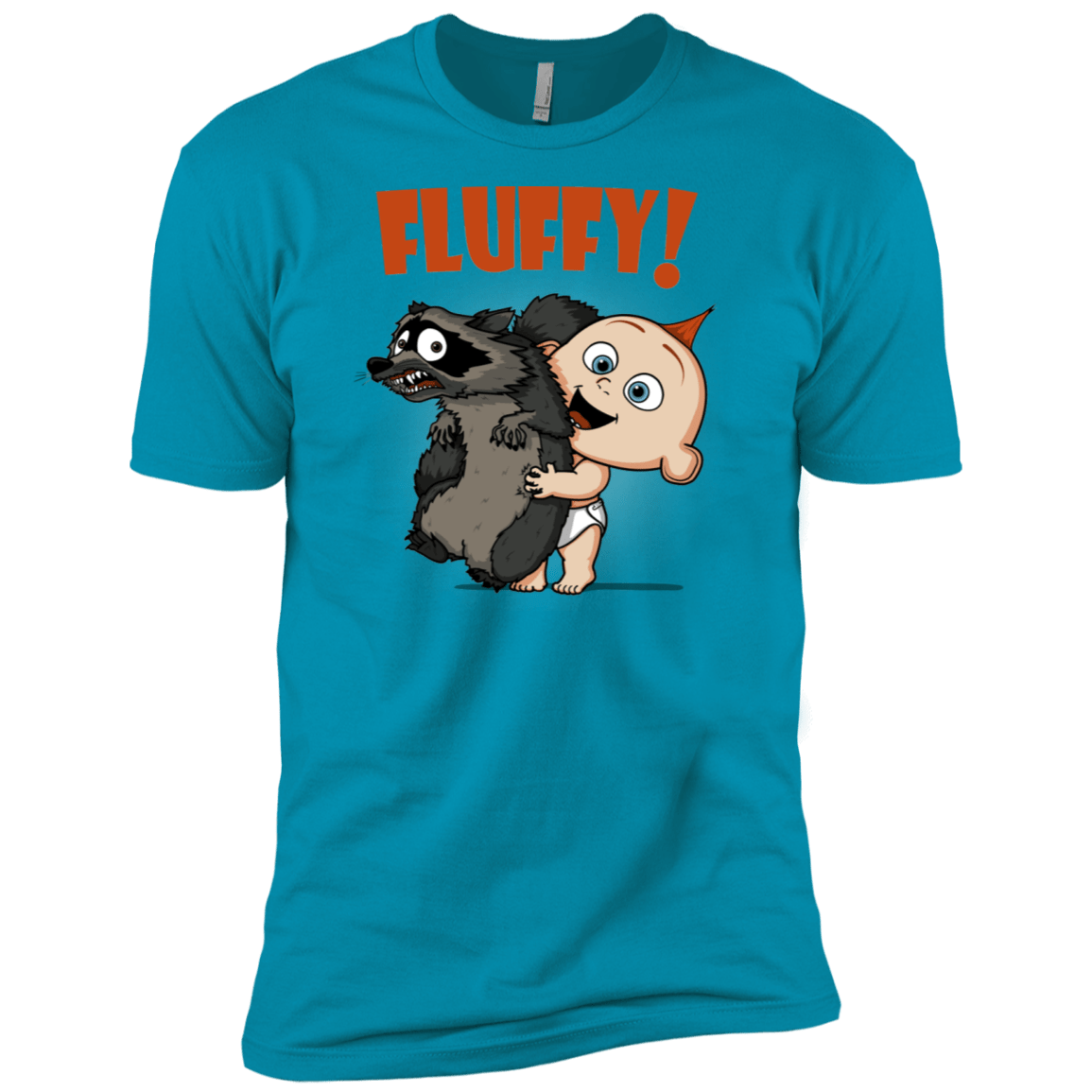 T-Shirts Turquoise / X-Small Fluffy Raccoon Men's Premium T-Shirt