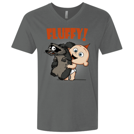 T-Shirts Heavy Metal / X-Small Fluffy Raccoon Men's Premium V-Neck