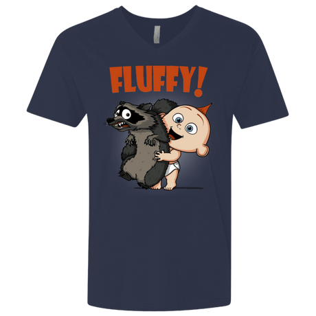 T-Shirts Midnight Navy / X-Small Fluffy Raccoon Men's Premium V-Neck