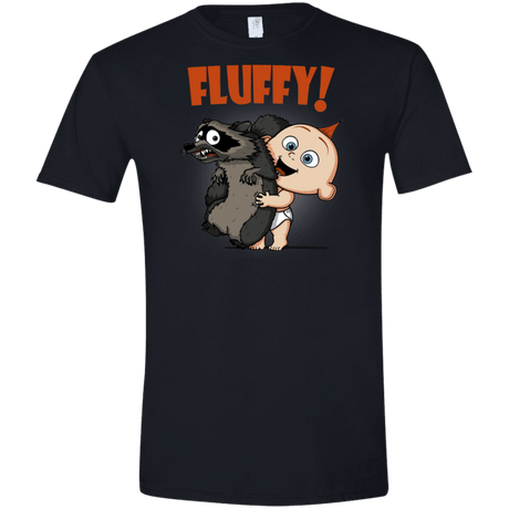 T-Shirts Black / X-Small Fluffy Raccoon Men's Semi-Fitted Softstyle