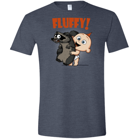 T-Shirts Heather Navy / S Fluffy Raccoon Men's Semi-Fitted Softstyle