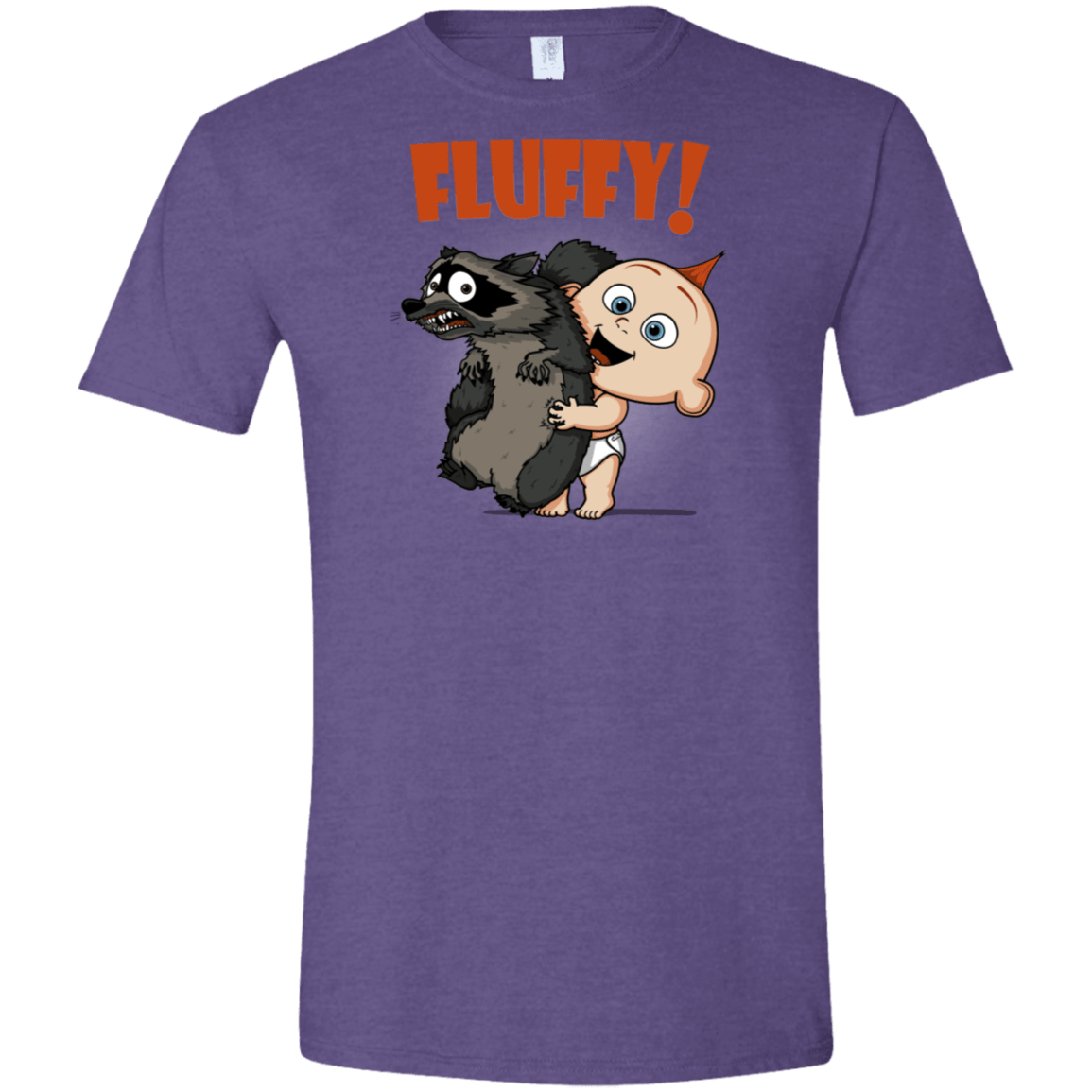 T-Shirts Heather Purple / S Fluffy Raccoon Men's Semi-Fitted Softstyle