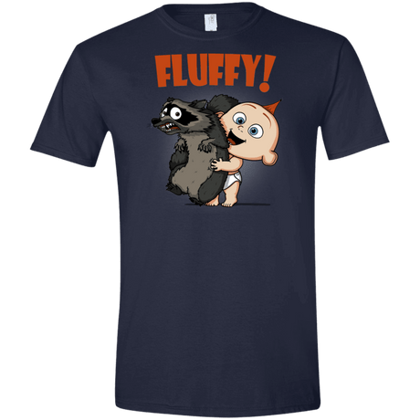 T-Shirts Navy / X-Small Fluffy Raccoon Men's Semi-Fitted Softstyle