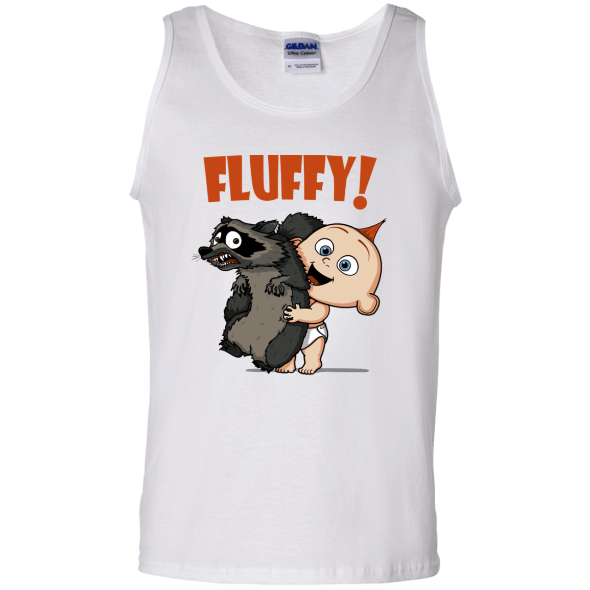 T-Shirts White / S Fluffy Raccoon Men's Tank Top