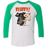 T-Shirts Heather White/Envy / X-Small Fluffy Raccoon Men's Triblend 3/4 Sleeve