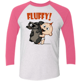 T-Shirts Heather White/Vintage Pink / X-Small Fluffy Raccoon Men's Triblend 3/4 Sleeve