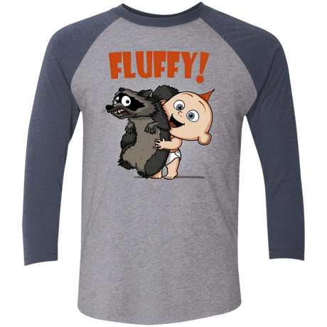 T-Shirts Premium Heather/Vintage Navy / X-Small Fluffy Raccoon Men's Triblend 3/4 Sleeve