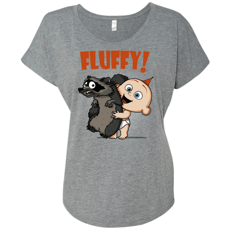 T-Shirts Premium Heather / X-Small Fluffy Raccoon Triblend Dolman Sleeve