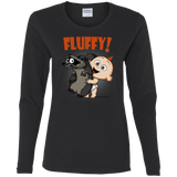 T-Shirts Black / S Fluffy Raccoon Women's Long Sleeve T-Shirt