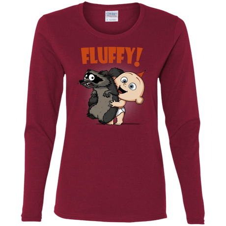 T-Shirts Cardinal / S Fluffy Raccoon Women's Long Sleeve T-Shirt