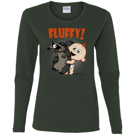 T-Shirts Forest / S Fluffy Raccoon Women's Long Sleeve T-Shirt