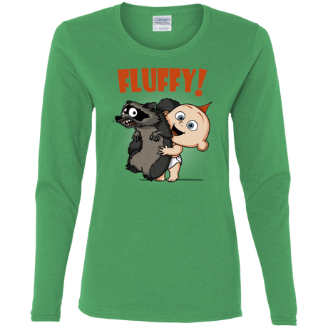 T-Shirts Irish Green / S Fluffy Raccoon Women's Long Sleeve T-Shirt