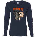 T-Shirts Navy / S Fluffy Raccoon Women's Long Sleeve T-Shirt
