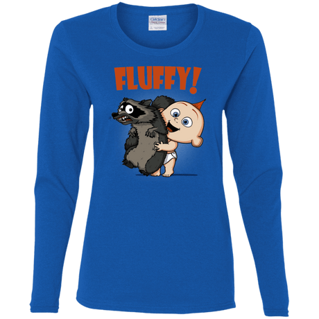 T-Shirts Royal / S Fluffy Raccoon Women's Long Sleeve T-Shirt