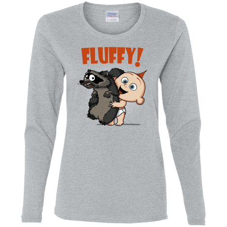 T-Shirts Sport Grey / S Fluffy Raccoon Women's Long Sleeve T-Shirt